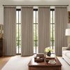 MIULEE Pinch Pleated 100% Blackout Curtains 96 Inch Long 4 Panel Set for Bedroom Thick Linen Memory Trained Pleat Living Room Darkening Back Tab Double Layer Thermal Insulated Drapes, Birch(Burlywood Birch)