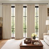MIULEE Pinch Pleated 100% Blackout Curtains 96 Inch Long 4 Panel Set for Bedroom Thick Linen Memory Trained Pleat Living Room Darkening Back Tab Double Layer Thermal Insulated Drapes, Birch(Sand)
