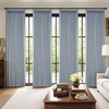 MIULEE Pinch Pleated 100% Blackout Curtains 96 Inch Long 4 Panel Set for Bedroom Thick Linen Memory Trained Pleat Living Room Darkening Back Tab Double Layer Thermal Insulated Drapes, Birch(Chambray Blue)