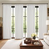 MIULEE Pinch Pleated 100% Blackout Curtains 96 Inch Long 4 Panel Set for Bedroom Thick Linen Memory Trained Pleat Living Room Darkening Back Tab Double Layer Thermal Insulated Drapes, Birch(White)