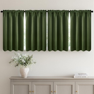 MIULEE Blackout Curtains 4 Panels Sets Black 63 Inch Length, Top and Bottom Rod Pocket Room Darkening Curtains for Bedroom Windows, 4 Pack Solid Thermal Insulated Light Blocking Curtain Drapes(Olive Green)