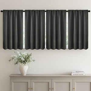 MIULEE Blackout Curtains 4 Panels Sets Black 63 Inch Length, Top and Bottom Rod Pocket Room Darkening Curtains for Bedroom Windows, 4 Pack Solid Thermal Insulated Light Blocking Curtain Drapes(Dark Grey)