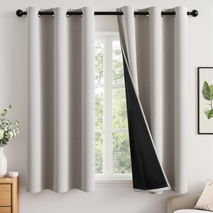 MIULEE Cream 100% Blackout Curtains for Bedroom 63 Inch Long, 2 Thick Layers Thermal Insulated Black Out Window Curtains with Black Liner, Noise Reducing Grommet Living Room Drapes 2 Panels Set Ivory(Stone)