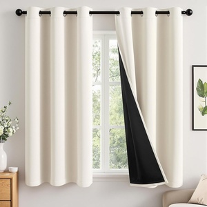 MIULEE Cream 100% Blackout Curtains for Bedroom 63 Inch Long, 2 Thick Layers Thermal Insulated Black Out Window Curtains with Black Liner, Noise Reducing Grommet Living Room Drapes 2 Panels Set Ivory(Cream)