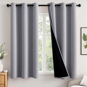 MIULEE Cream 100% Blackout Curtains for Bedroom 63 Inch Long, 2 Thick Layers Thermal Insulated Black Out Window Curtains with Black Liner, Noise Reducing Grommet Living Room Drapes 2 Panels Set Ivory(Light Grey)