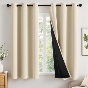 MIULEE Cream 100% Blackout Curtains for Bedroom 63 Inch Long, 2 Thick Layers Thermal Insulated Black Out Window Curtains with Black Liner, Noise Reducing Grommet Living Room Drapes 2 Panels Set Ivory(Cream Beige)