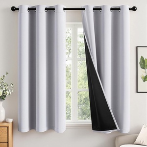 MIULEE Cream 100% Blackout Curtains for Bedroom 63 Inch Long, 2 Thick Layers Thermal Insulated Black Out Window Curtains with Black Liner, Noise Reducing Grommet Living Room Drapes 2 Panels Set Ivory(Greyish White)