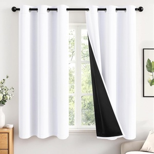 MIULEE Cream 100% Blackout Curtains for Bedroom 63 Inch Long, 2 Thick Layers Thermal Insulated Black Out Window Curtains with Black Liner, Noise Reducing Grommet Living Room Drapes 2 Panels Set Ivory(White)