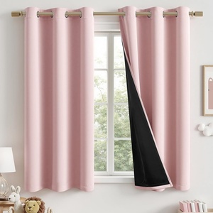MIULEE Cream 100% Blackout Curtains for Bedroom 63 Inch Long, 2 Thick Layers Thermal Insulated Black Out Window Curtains with Black Liner, Noise Reducing Grommet Living Room Drapes 2 Panels Set Ivory(Baby Pink)