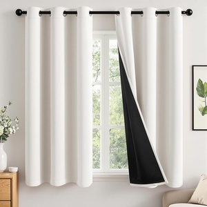 MIULEE Cream 100% Blackout Curtains for Bedroom 63 Inch Long, 2 Thick Layers Thermal Insulated Black Out Window Curtains with Black Liner, Noise Reducing Grommet Living Room Drapes 2 Panels Set Ivory(Ivory)