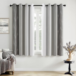 MIULEE Navy Blue and Greyish White Ombre Blackout Curtains, Full Room Darkening Thermal Insulated 84 Inches Long Drapes for Bedroom/Living Room Grommet Window Treatments Modern 52Wx84L, Set of 2(Grey and Greyish White)