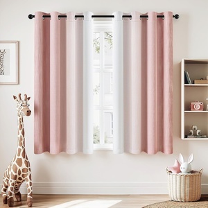 MIULEE Navy Blue and Greyish White Ombre Blackout Curtains, Full Room Darkening Thermal Insulated 84 Inches Long Drapes for Bedroom/Living Room Grommet Window Treatments Modern 52Wx84L, Set of 2(Pink and Greyish White)