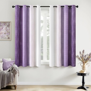MIULEE Navy Blue and Greyish White Ombre Blackout Curtains, Full Room Darkening Thermal Insulated 84 Inches Long Drapes for Bedroom/Living Room Grommet Window Treatments Modern 52Wx84L, Set of 2(Purple and Greyish White)