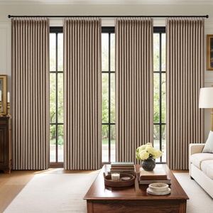 MIULEE Pinch Pleated 100% Blackout Curtains 96 Inch Long 4 Panel Set for Bedroom Thick Linen Memory Trained Pleat Living Room Darkening Back Tab Double Layer Thermal Insulated Drapes, Birch(Linen)