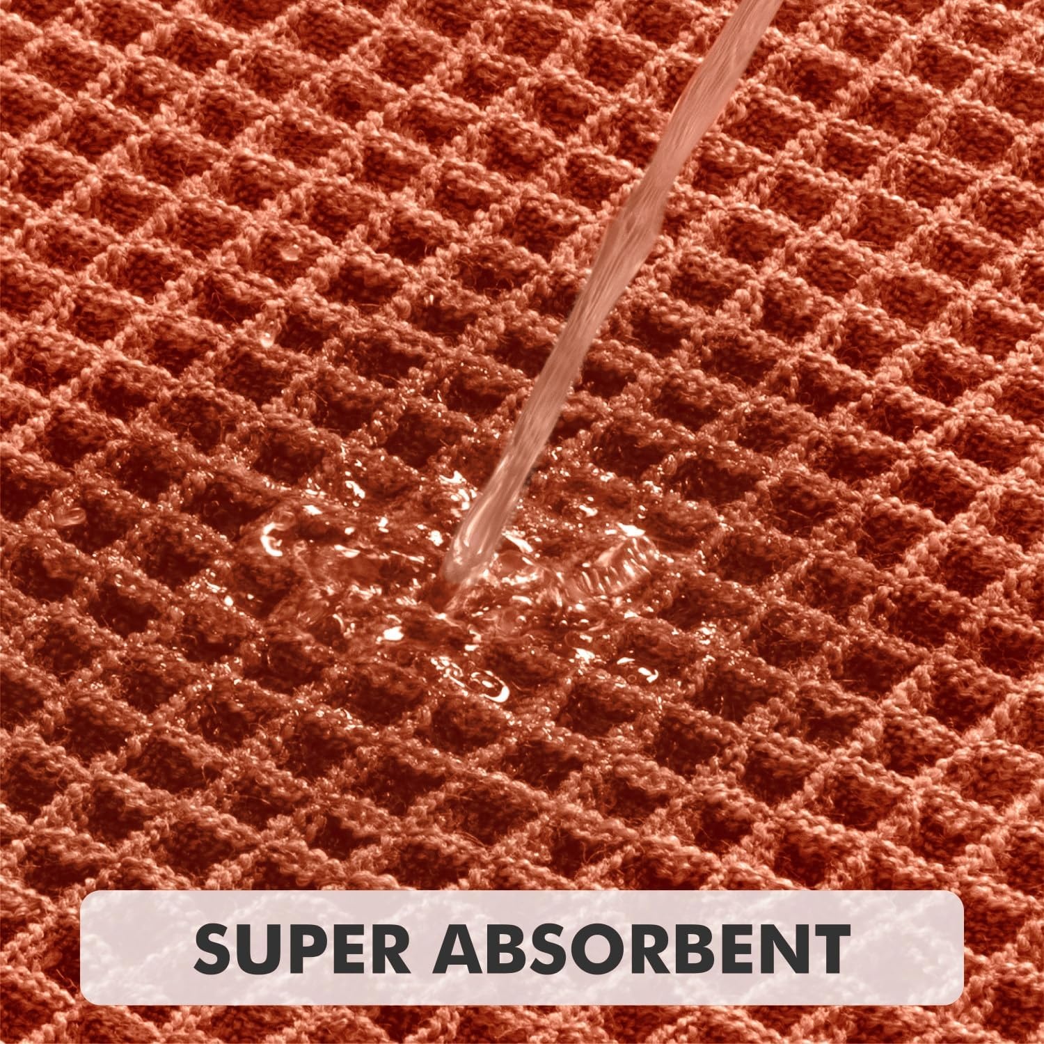 image:imageMIULEE Fall Terracotta Set of 2 Waffle Bathroom Rugs Boho Bath Mat 17x24 in Looped Design Super Absorbent Non Slip Washable Ultra Soft Rubber Backed Bathroom Mats for Floor Tub Shower Fall decorOrange