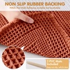 MIULEE Fall Terracotta Set of 2 Waffle Bathroom Rugs Boho Bath Mat 17×24 in | Looped Design, Super Absorbent, Non Slip, Washable, Ultra Soft, Rubber Backed, Bathroom Mats for Floor Tub Shower, Fall decor(Orange)