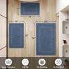 MIULEE Fall Terracotta Set of 2 Waffle Bathroom Rugs Boho Bath Mat 17×24 in | Looped Design, Super Absorbent, Non Slip, Washable, Ultra Soft, Rubber Backed, Bathroom Mats for Floor Tub Shower, Fall decor(Blue)