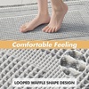 MIULEE Fall Terracotta Set of 2 Waffle Bathroom Rugs Boho Bath Mat 17×24 in | Looped Design, Super Absorbent, Non Slip, Washable, Ultra Soft, Rubber Backed, Bathroom Mats for Floor Tub Shower, Fall decor(Lightgrey & Cream)