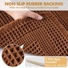 MIULEE Fall Terracotta Set of 2 Waffle Bathroom Rugs Boho Bath Mat 17×24 in | Looped Design, Super Absorbent, Non Slip, Washable, Ultra Soft, Rubber Backed, Bathroom Mats for Floor Tub Shower, Fall decor(Terracotta)