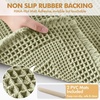 MIULEE Fall Terracotta Set of 2 Waffle Bathroom Rugs Boho Bath Mat 17×24 in | Looped Design, Super Absorbent, Non Slip, Washable, Ultra Soft, Rubber Backed, Bathroom Mats for Floor Tub Shower, Fall decor(Sage Green)