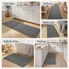 MIULEE Waffle Bathroom Runner Rugs Boho Large Bath Mat 2’x5′(24″x60″) Green | Super Absorbent, Non Slip, Upgraded Soft, Quick Dry, Washable Bath Rug with Tassels for Hallway Laundry Room Bedroom(Dark Grey)