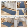 MIULEE Waffle Bathroom Runner Rugs Boho Large Bath Mat 2’x5′(24″x60″) Green | Super Absorbent, Non Slip, Upgraded Soft, Quick Dry, Washable Bath Rug with Tassels for Hallway Laundry Room Bedroom(Blue)