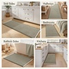 MIULEE Waffle Bathroom Runner Rugs Boho Large Bath Mat 2’x5′(24″x60″) Green | Super Absorbent, Non Slip, Upgraded Soft, Quick Dry, Washable Bath Rug with Tassels for Hallway Laundry Room Bedroom(Green & Cream)