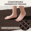 MIULEE Waffle Bathroom Runner Rugs Boho Large Bath Mat 2’x5′(24″x60″) Green | Super Absorbent, Non Slip, Upgraded Soft, Quick Dry, Washable Bath Rug with Tassels for Hallway Laundry Room Bedroom(Chocolate)