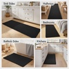 MIULEE Waffle Bathroom Runner Rugs Boho Large Bath Mat 2’x5′(24″x60″) Green | Super Absorbent, Non Slip, Upgraded Soft, Quick Dry, Washable Bath Rug with Tassels for Hallway Laundry Room Bedroom(Black)