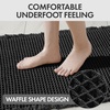 MIULEE Waffle Bathroom Runner Rugs Boho Large Bath Mat 2’x5′(24″x60″) Green | Super Absorbent, Non Slip, Upgraded Soft, Quick Dry, Washable Bath Rug with Tassels for Hallway Laundry Room Bedroom(Black)