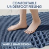 MIULEE Waffle Bathroom Runner Rugs Boho Large Bath Mat 2’x5′(24″x60″) Green | Super Absorbent, Non Slip, Upgraded Soft, Quick Dry, Washable Bath Rug with Tassels for Hallway Laundry Room Bedroom(Blue)