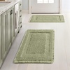 MIULEE Fall Terracotta Set of 2 Waffle Bathroom Rugs Boho Bath Mat 17×24 in | Looped Design, Super Absorbent, Non Slip, Washable, Ultra Soft, Rubber Backed, Bathroom Mats for Floor Tub Shower, Fall decor(Sage Green)