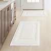 MIULEE Fall Terracotta Set of 2 Waffle Bathroom Rugs Boho Bath Mat 17×24 in | Looped Design, Super Absorbent, Non Slip, Washable, Ultra Soft, Rubber Backed, Bathroom Mats for Floor Tub Shower, Fall decor(White)