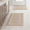 MIULEE Fall Terracotta Set of 2 Waffle Bathroom Rugs Boho Bath Mat 17×24 in | Looped Design, Super Absorbent, Non Slip, Washable, Ultra Soft, Rubber Backed, Bathroom Mats for Floor Tub Shower, Fall decor(Brown & White)