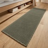 MIULEE Waffle Bathroom Runner Rugs Boho Large Bath Mat 2’x5′(24″x60″) Green | Super Absorbent, Non Slip, Upgraded Soft, Quick Dry, Washable Bath Rug with Tassels for Hallway Laundry Room Bedroom(Green)