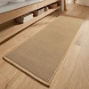 MIULEE Waffle Bathroom Runner Rugs Boho Large Bath Mat 2’x5′(24″x60″) Green | Super Absorbent, Non Slip, Upgraded Soft, Quick Dry, Washable Bath Rug with Tassels for Hallway Laundry Room Bedroom(Brown)
