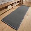 MIULEE Waffle Bathroom Runner Rugs Boho Large Bath Mat 2’x5′(24″x60″) Green | Super Absorbent, Non Slip, Upgraded Soft, Quick Dry, Washable Bath Rug with Tassels for Hallway Laundry Room Bedroom(Dark Grey)