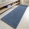 MIULEE Waffle Bathroom Runner Rugs Boho Large Bath Mat 2’x5′(24″x60″) Green | Super Absorbent, Non Slip, Upgraded Soft, Quick Dry, Washable Bath Rug with Tassels for Hallway Laundry Room Bedroom(Blue)